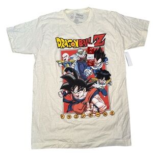 NEW! Dragon Ball Z Graphic T-Shirt Men's Size Medium Anime Tee Cream